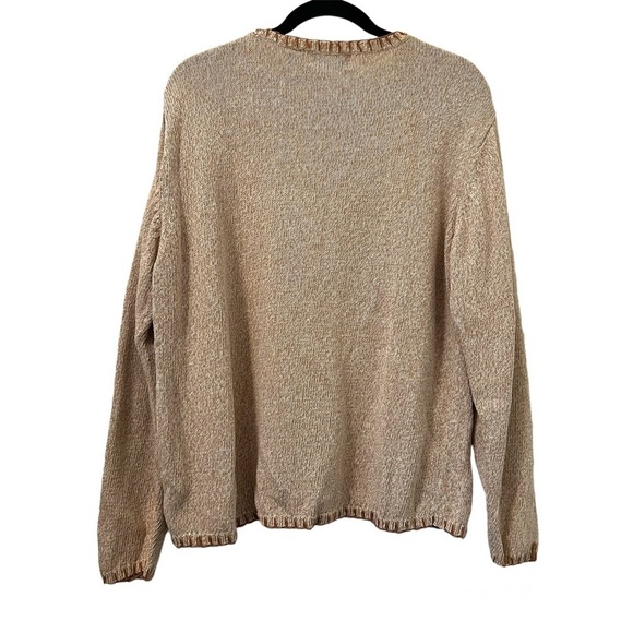 Vintage Cabin Creek Tan Embroidered Leaf Fall Sweater - Picture 2 of 4